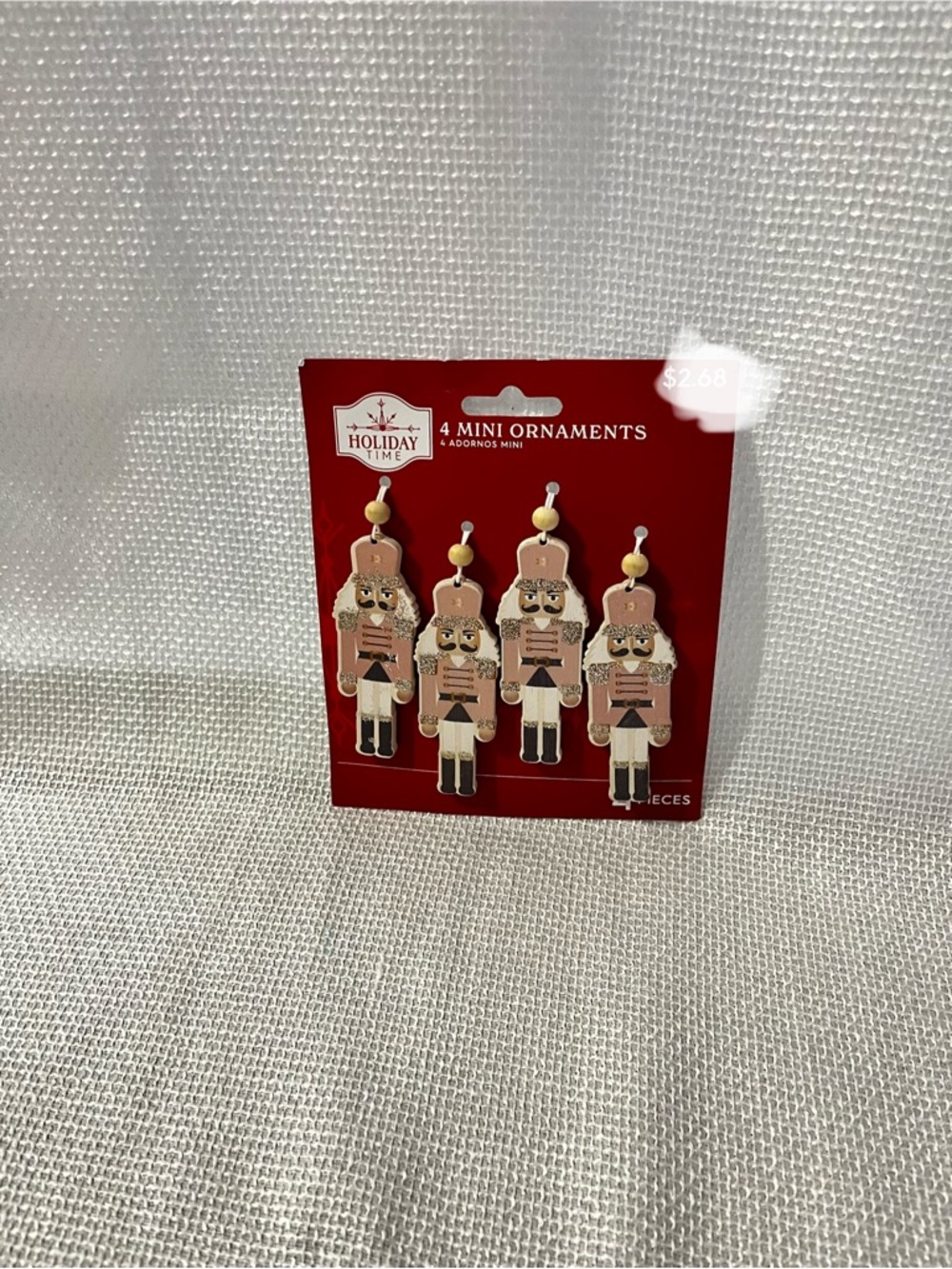 Holiday Time Pink and Gold Nutcracker Mini Ornaments (4-Pack)